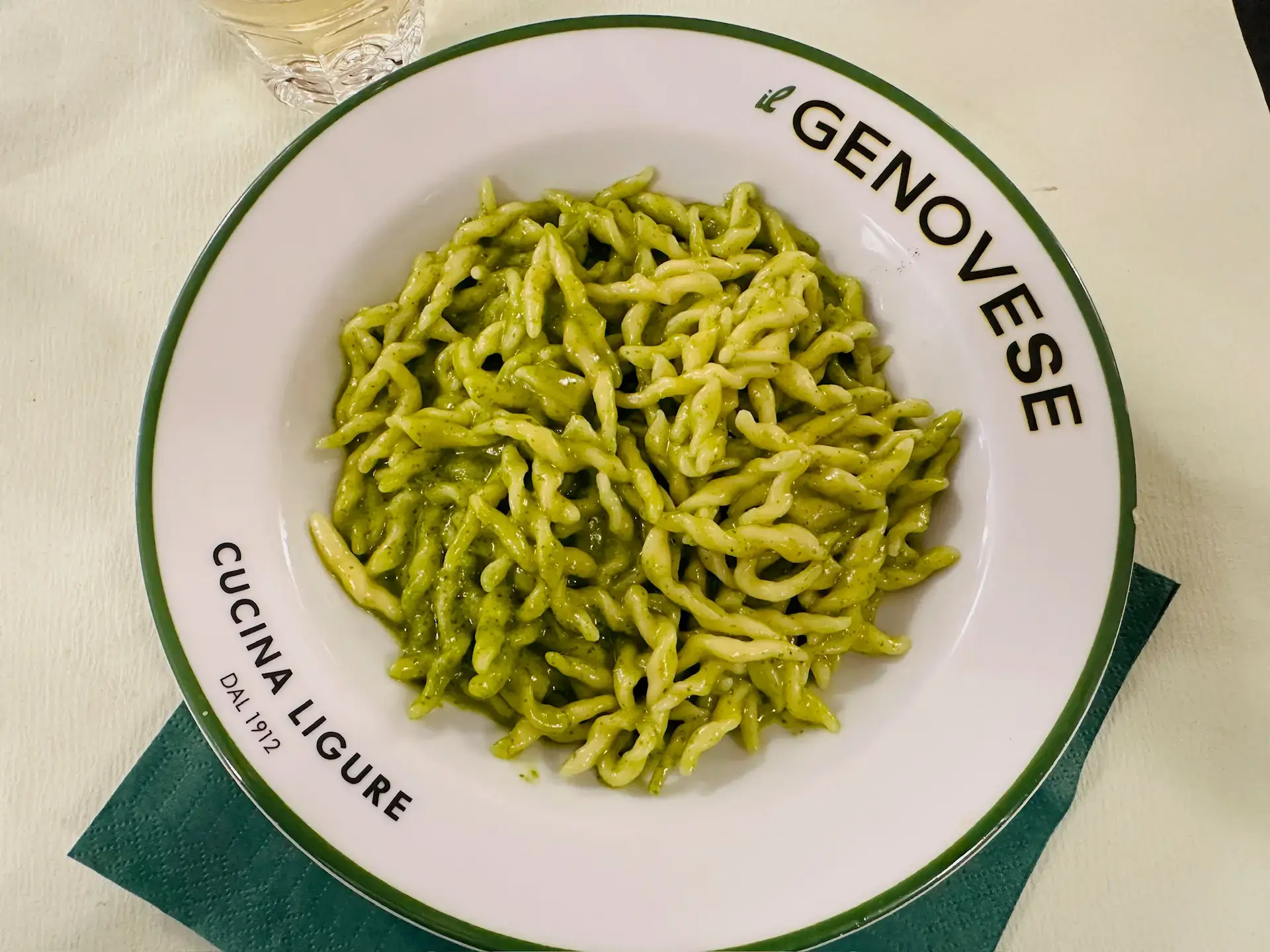 Genova with Artviva's local-led food tours featuring pesto at Best restaurant Genova Il Genovese